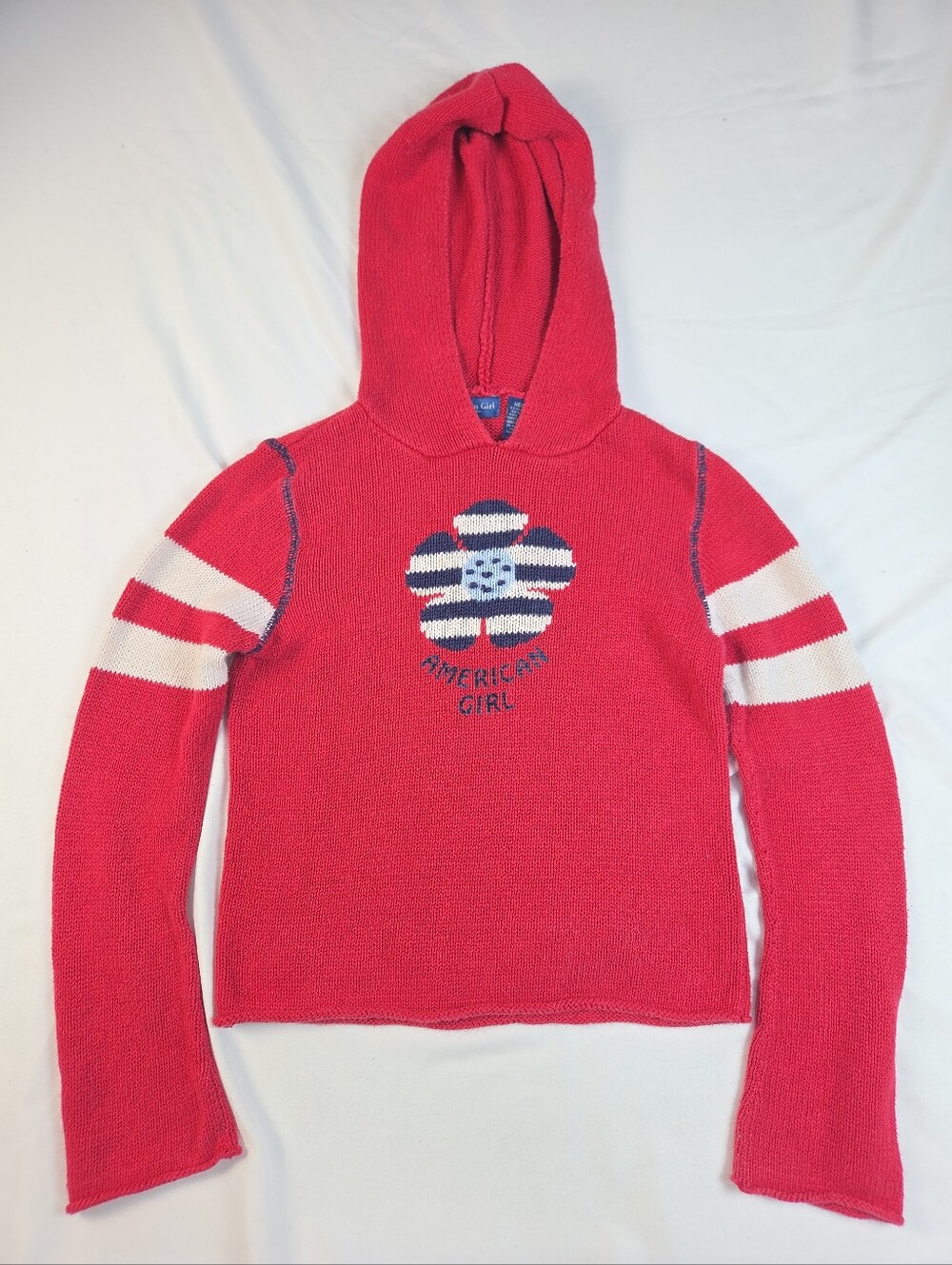 Vintage 90's American Girl Red Hooded Knit Sweater